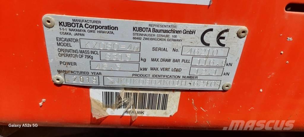 Kubota KX 080-4 Малые экскаваторы 7т-12т