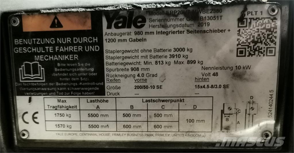 Yale ERP20VT MWB Электропогрузчики