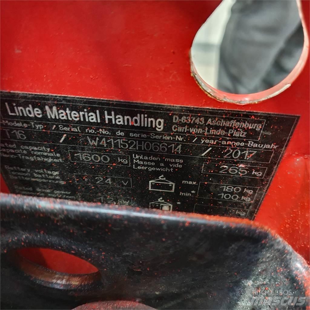 Linde T16 Ручные электрические тележки