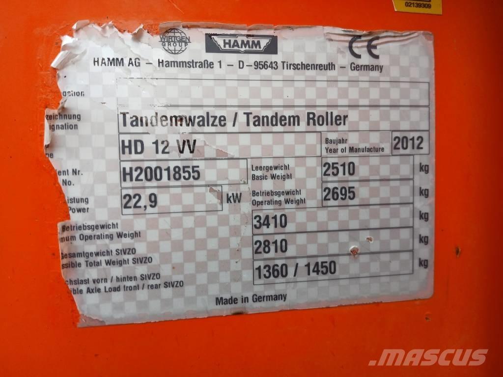 Hamm HD12 VV, Vält Катки тротуарные