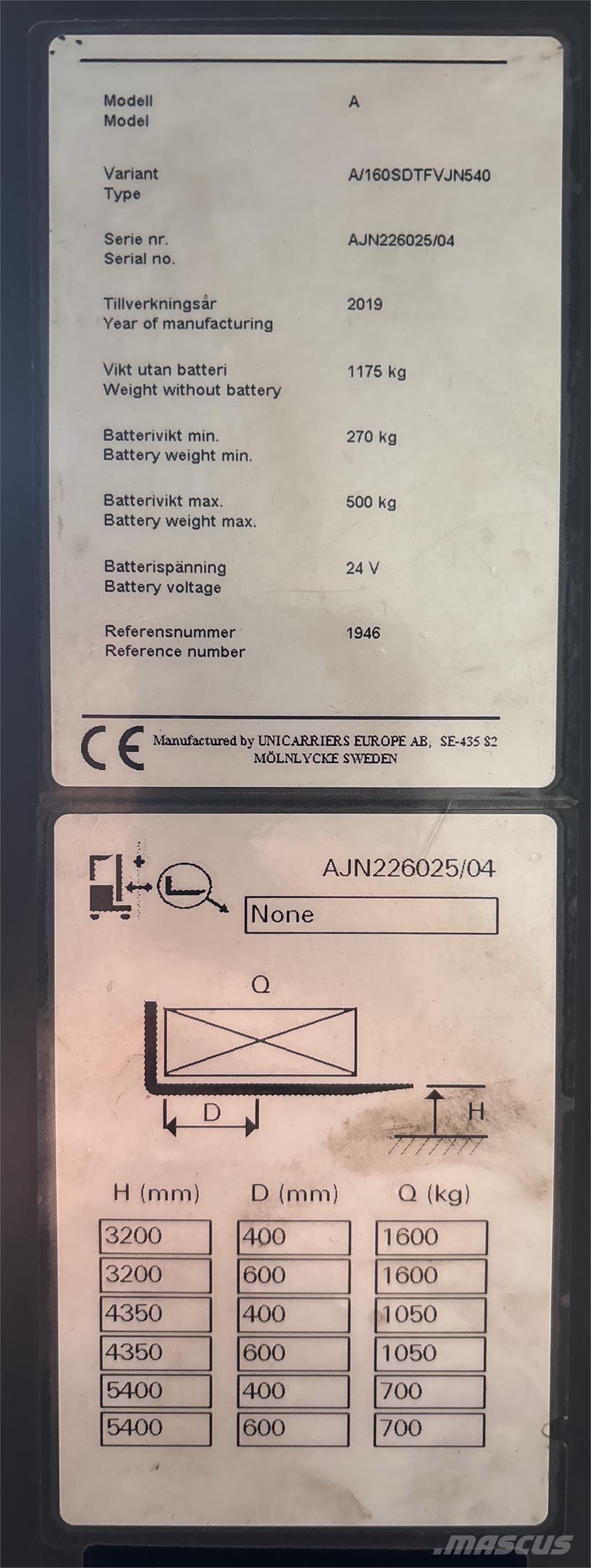 Atlet A160 Самоходные электроштабелёры