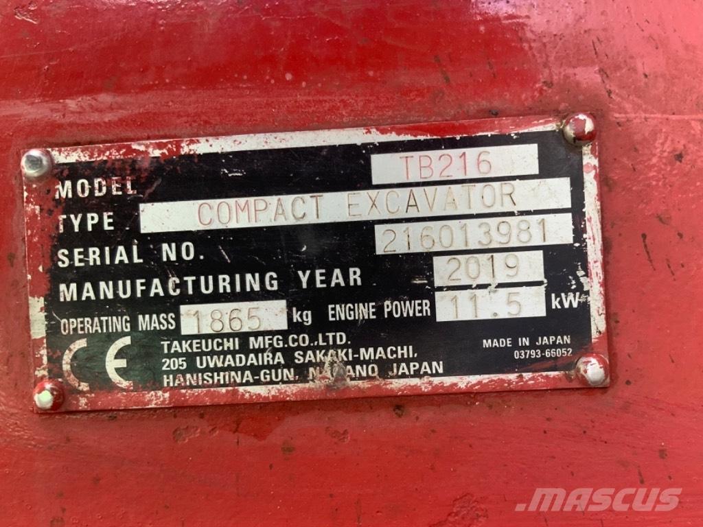 Takeuchi TB 216 Мини-экскаваторы