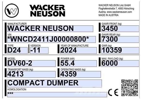 Wacker Neuson DV60-2 Гусеничные самосвалы