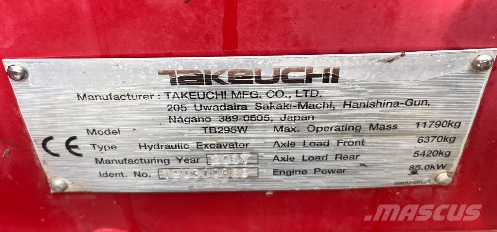 Takeuchi TB 295 W Колёсные экскаваторы
