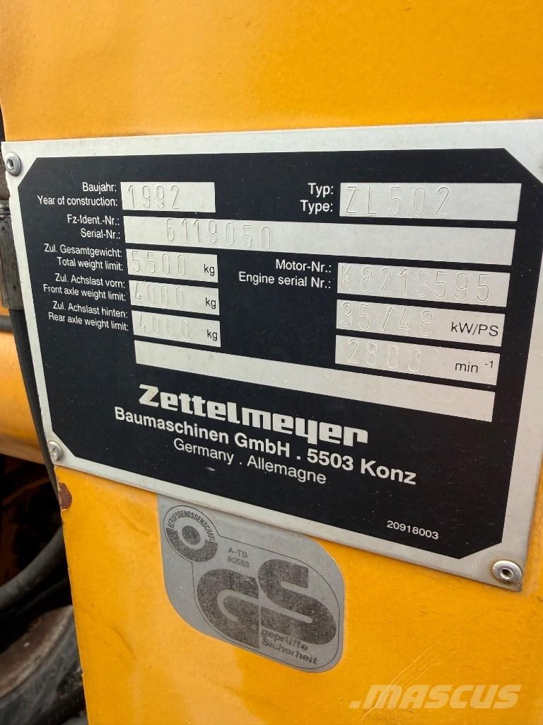 Zettelmeyer ZL 502 Фронтальные погрузчики