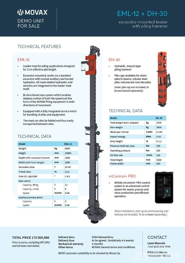 Movax EML-12 & DH-30 Гидромолоты
