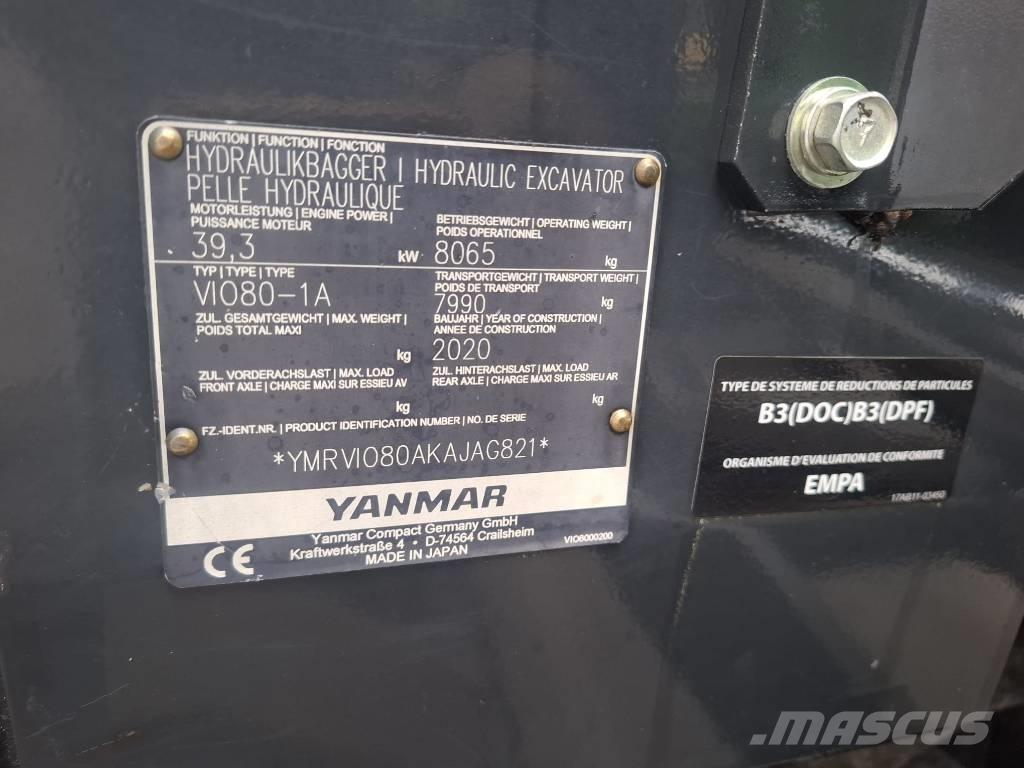Yanmar Vio 80-1A Малые экскаваторы 7т-12т