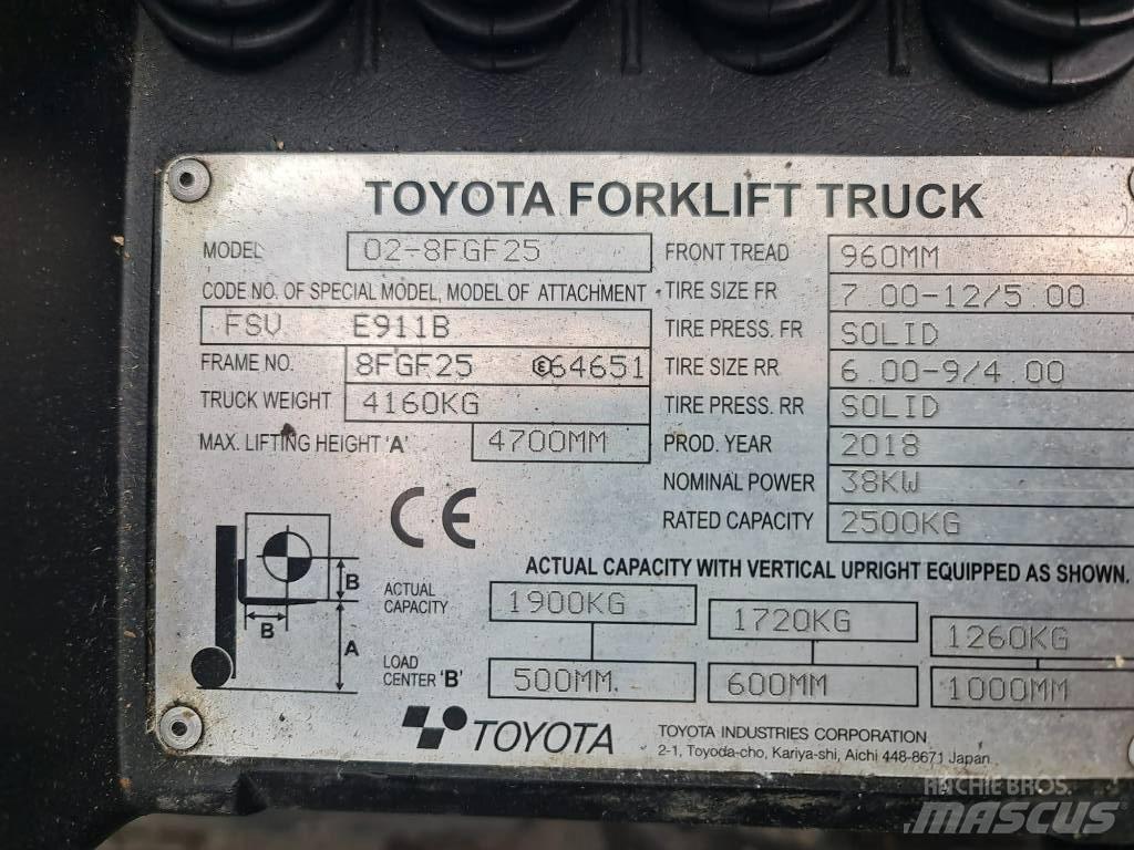Toyota 02-8 FGF25 Газовые погрузчики