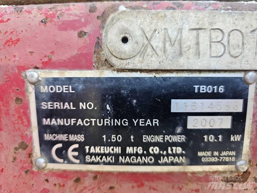 Takeuchi TB 016 Мини-экскаваторы