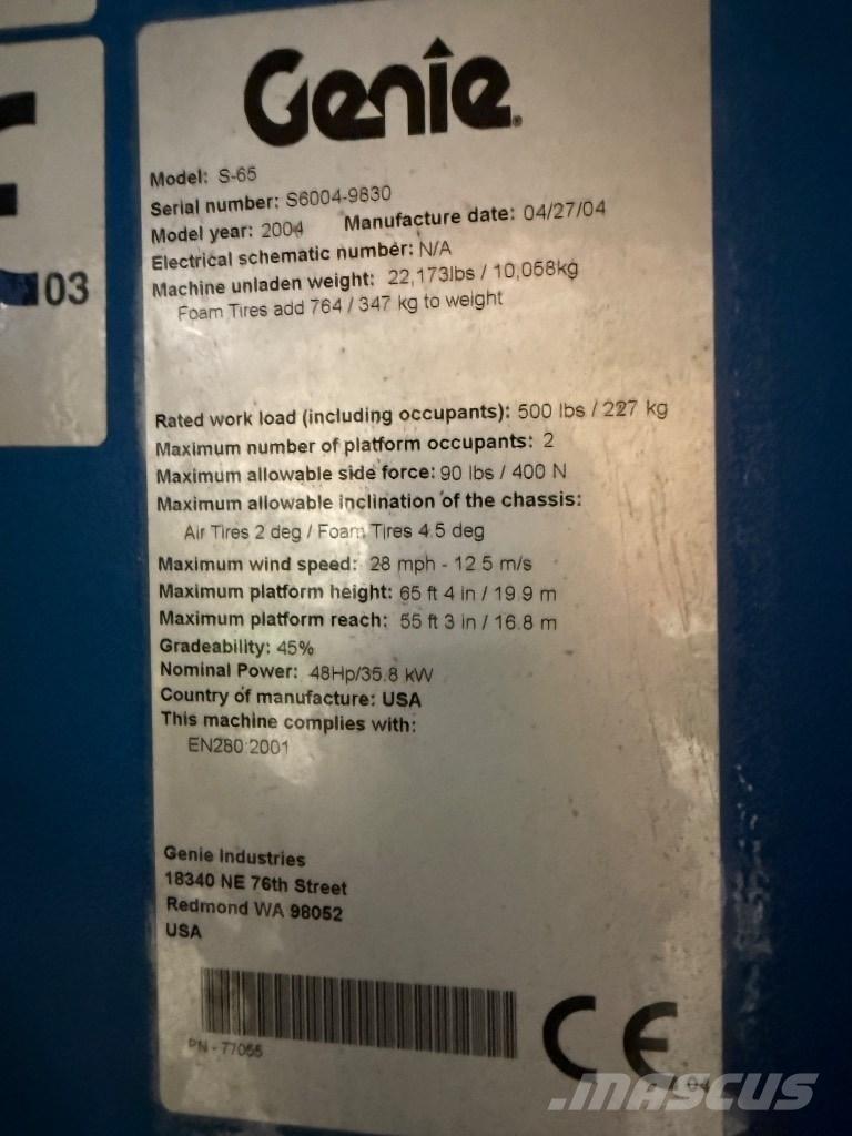 Genie S 65 Коленчатые подъемники