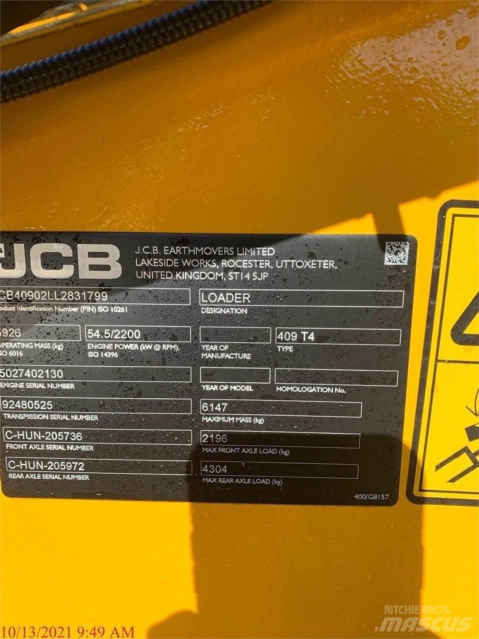 JCB 409 Фронтальные погрузчики