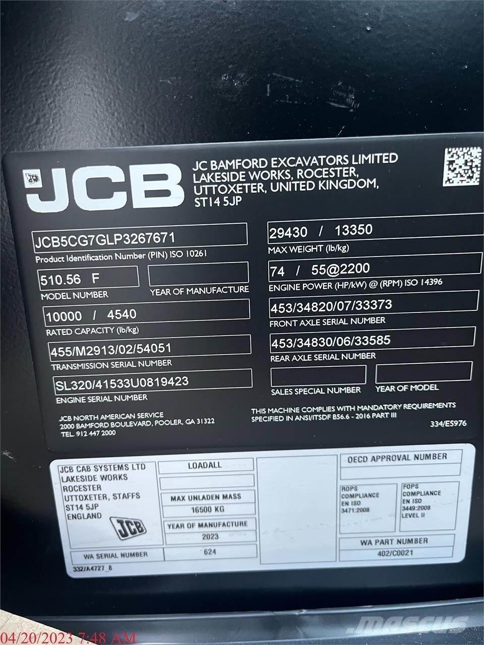 JCB 510-56 Телескопические погрузчики