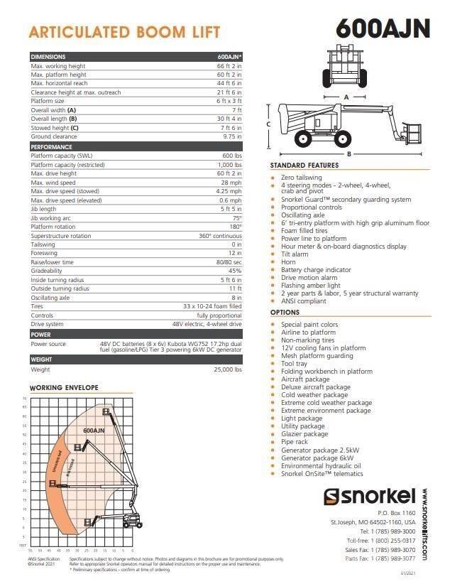 Snorkel 600AJN Коленчатые подъемники