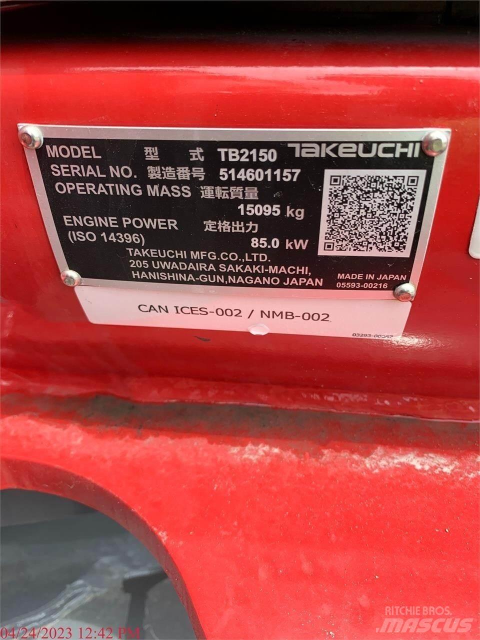 Takeuchi TB2150 Гусеничные экскаваторы