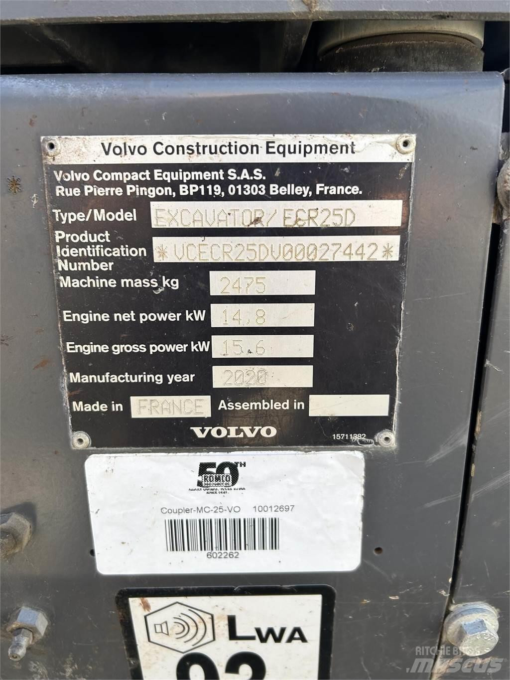 Volvo ECR25D Мини-экскаваторы