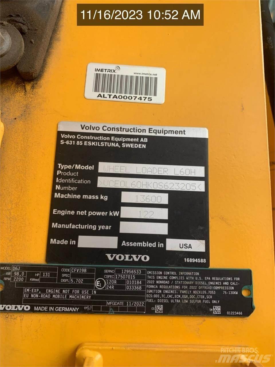 Volvo L60H Фронтальные погрузчики
