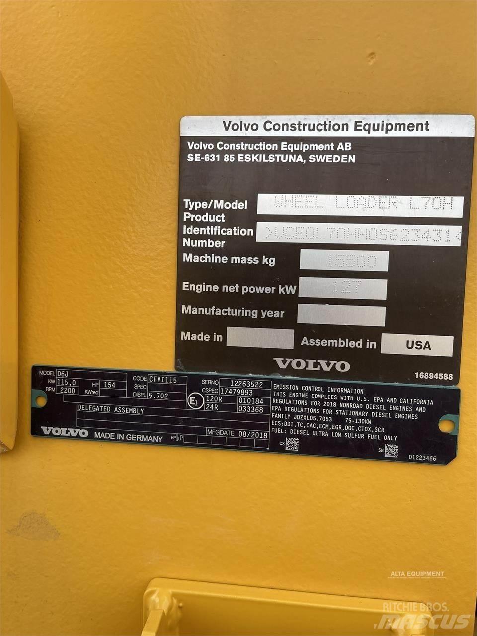 Volvo L70H Фронтальные погрузчики