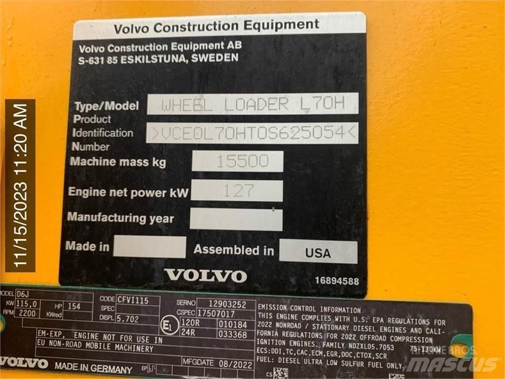 Volvo L70H Фронтальные погрузчики