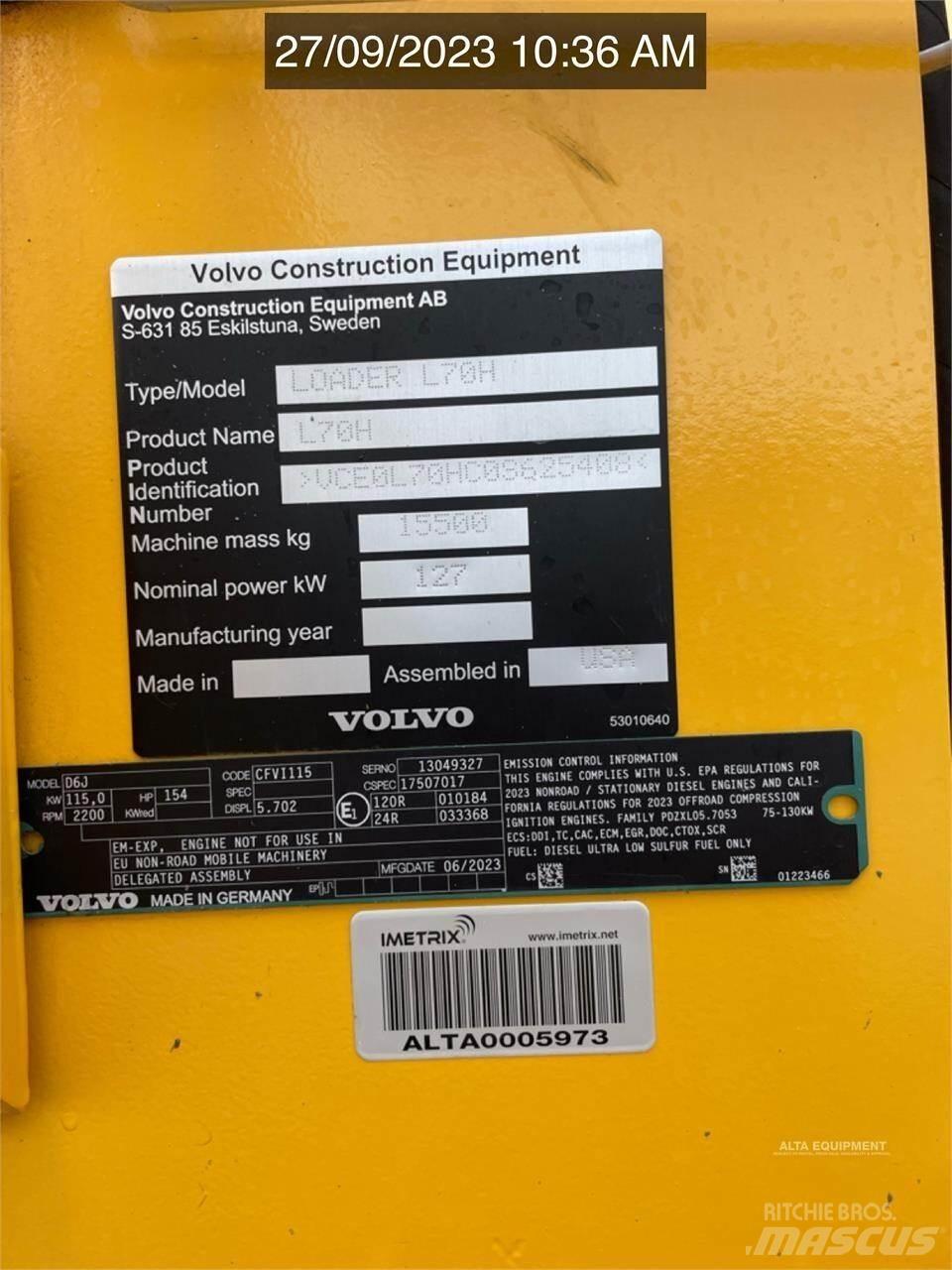 Volvo L70H Фронтальные погрузчики
