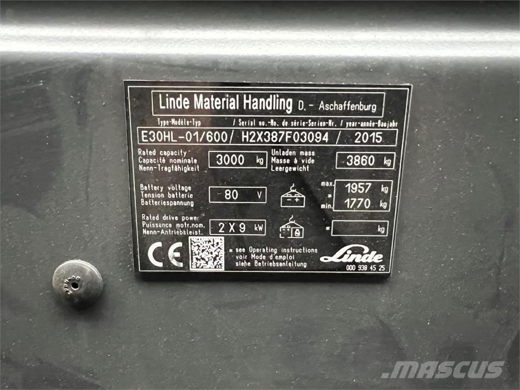 Linde E30/600HL Электропогрузчики