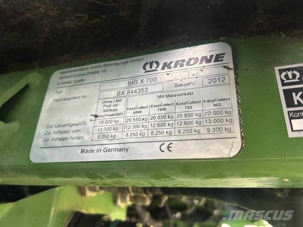 Krone Big X 700 Прицепные кормоуборочные комбайны