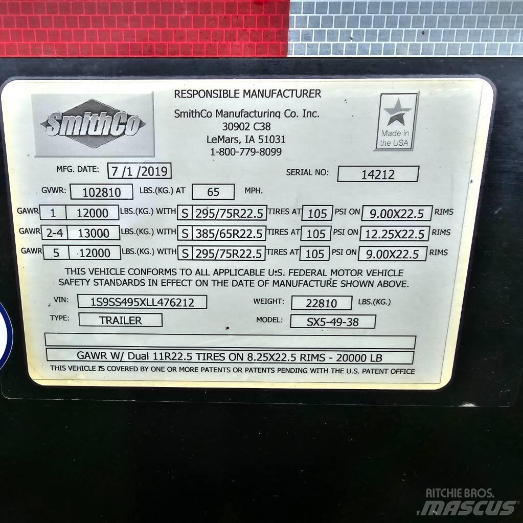 SmithCo SX5-49-38 Самосвальные прицепы