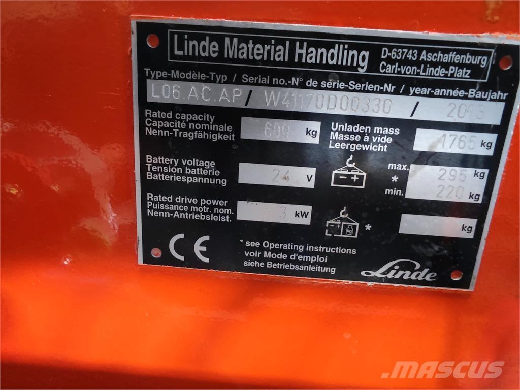 Linde L06 AC AP Самоходные электроштабелёры