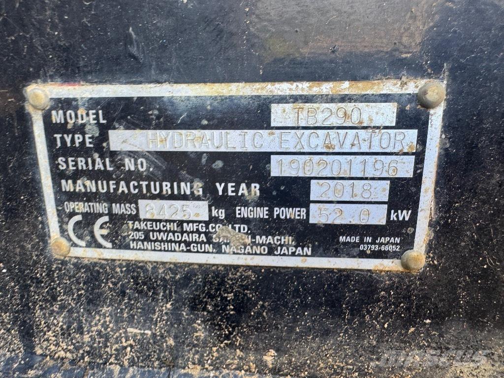 Takeuchi TB 290 Малые экскаваторы 7т-12т
