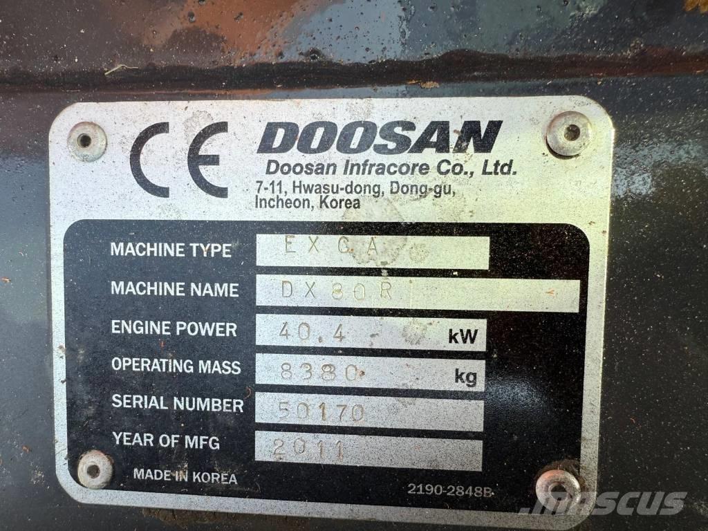 Doosan DX 80 R Малые экскаваторы 7т-12т