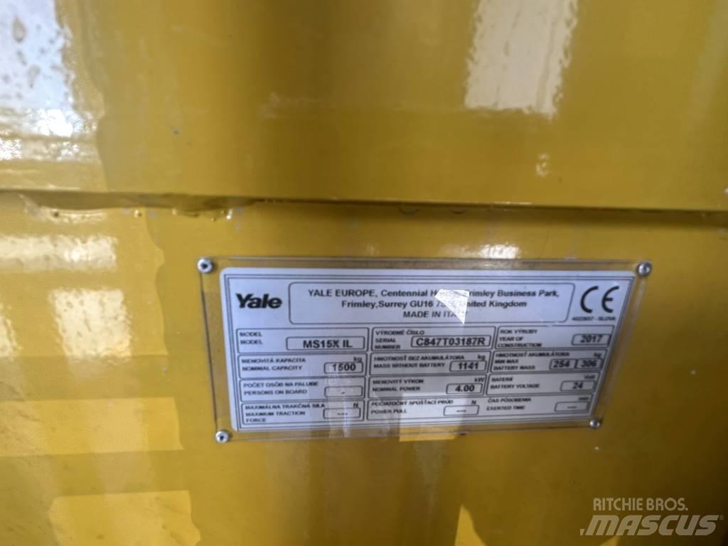 Yale ms15x Ручные штабелёры с электроподъёмом