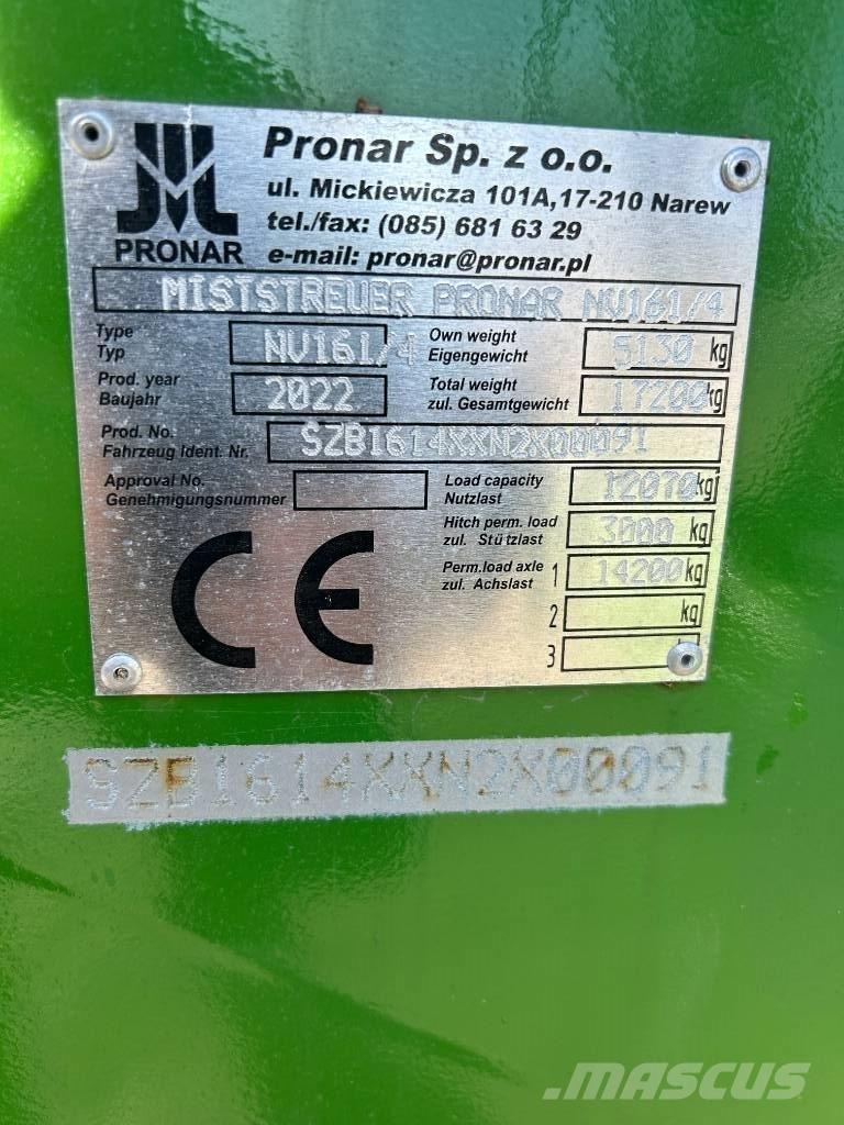 Pronar NV 161-4 Разбрасыватели органических удобрений