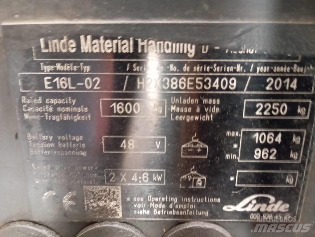 Linde E 16 Электропогрузчики