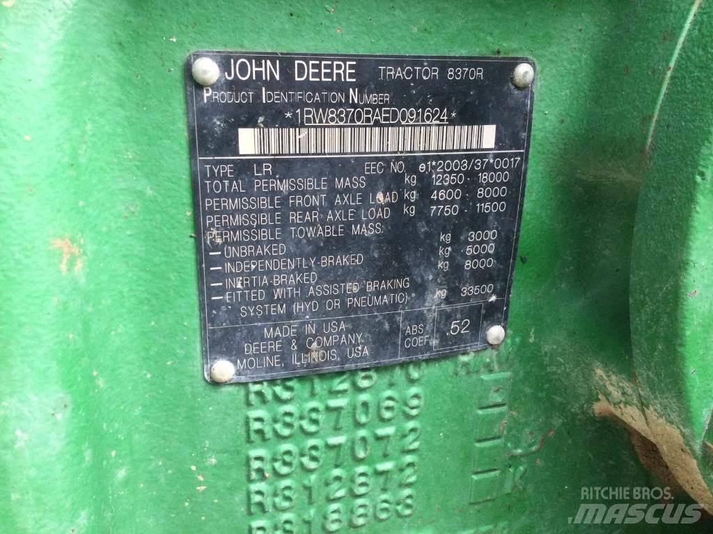 John Deere 8370R Трактора