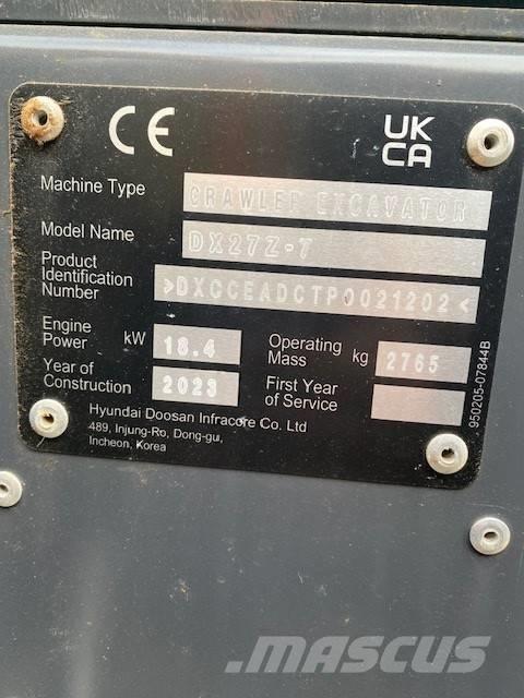 Develon DX 27 Z-7 Мини-экскаваторы