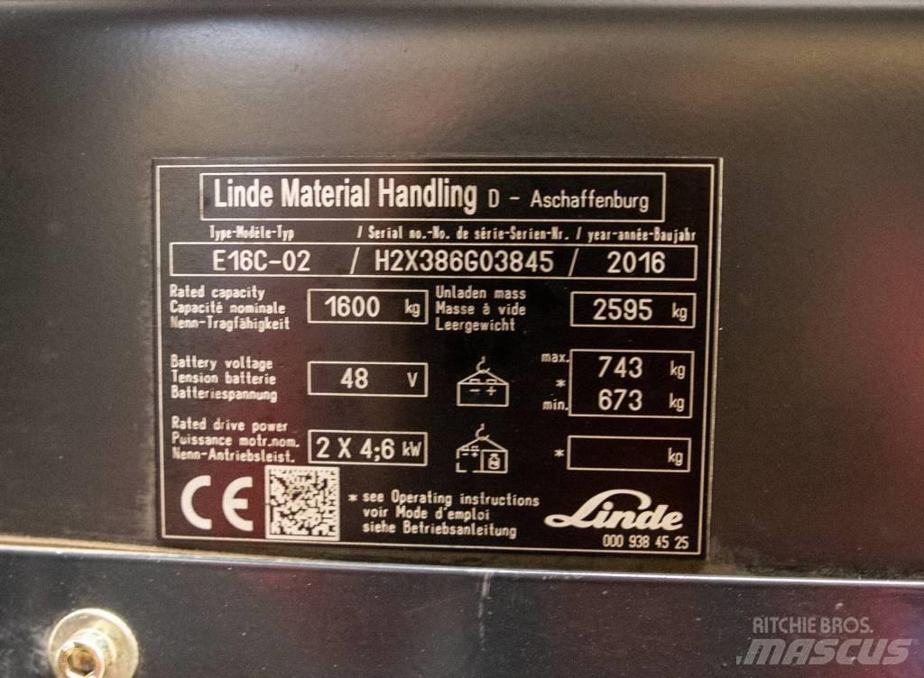Linde E 16 C-02 Электропогрузчики