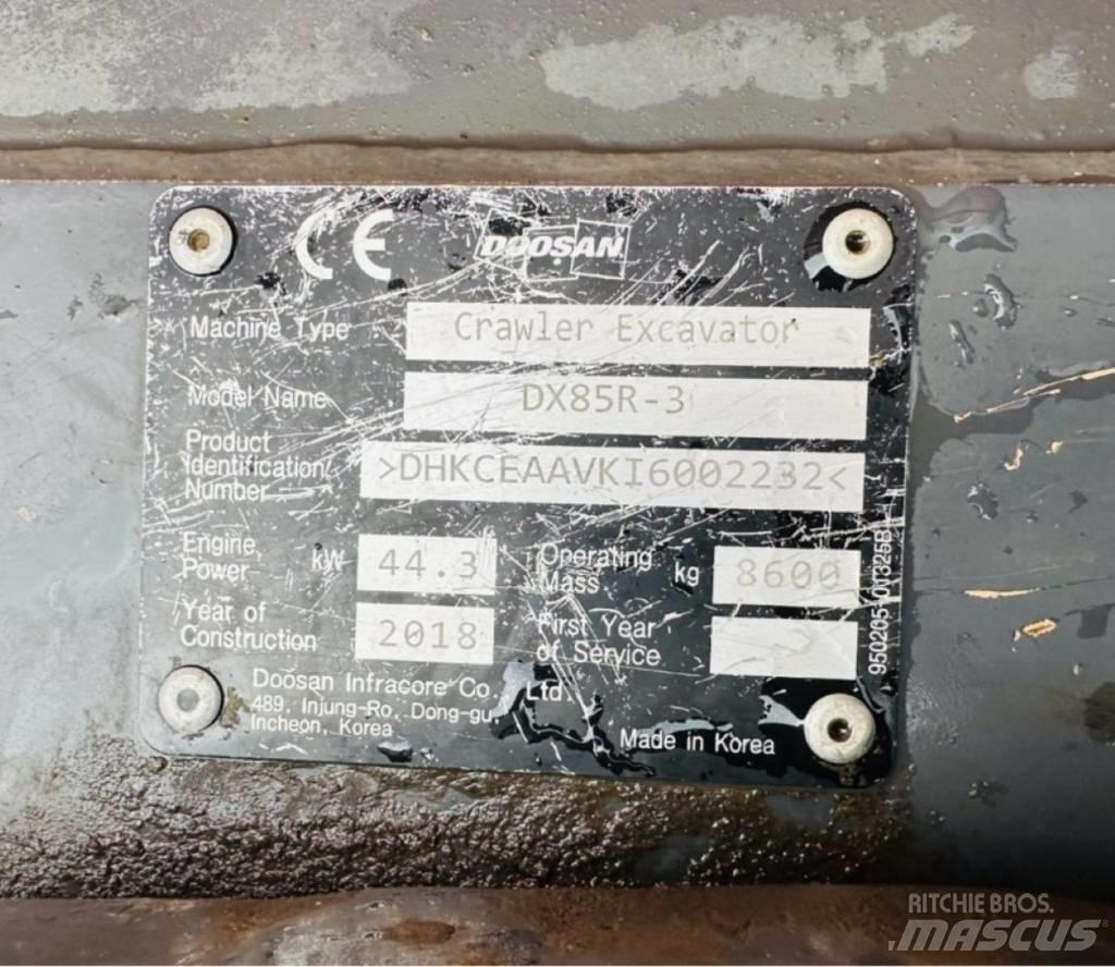 Doosan DX 85 R-3 Малые экскаваторы 7т-12т