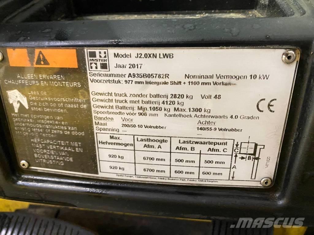 Hyster J 2.0 XNT LWB Электропогрузчики