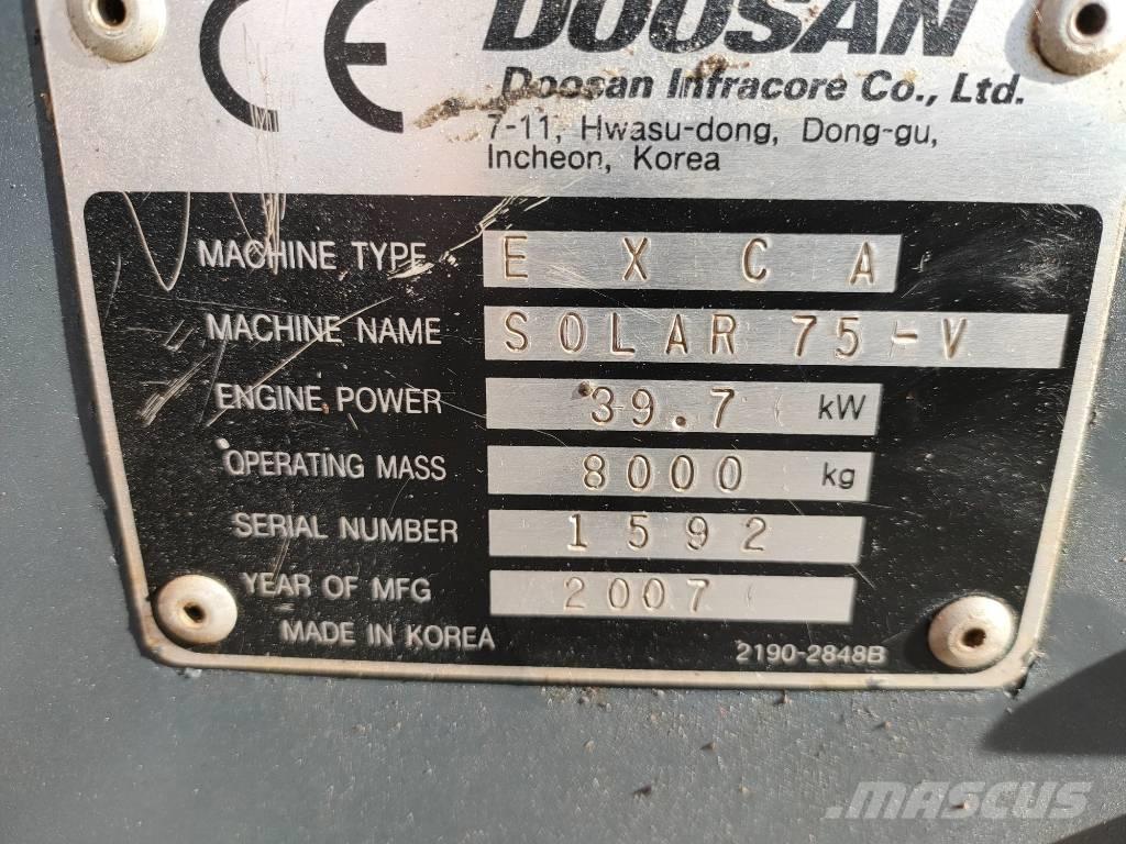 Daewoo Solar 75 Малые экскаваторы 7т-12т