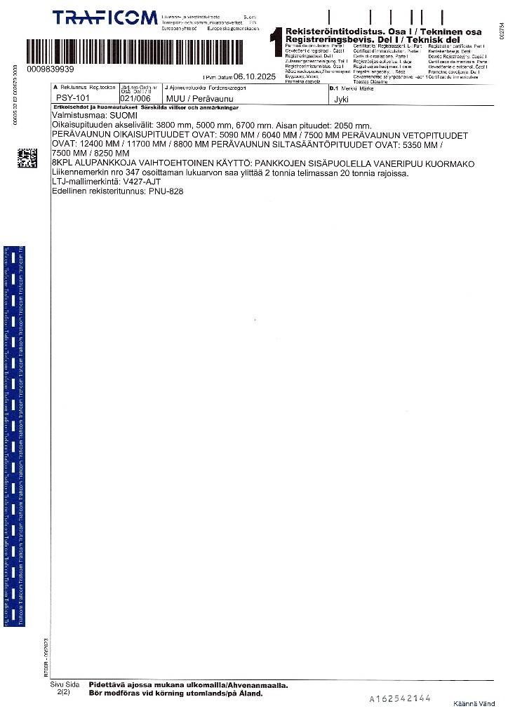 Jyki V427-AJT Прицепы Лесовозы