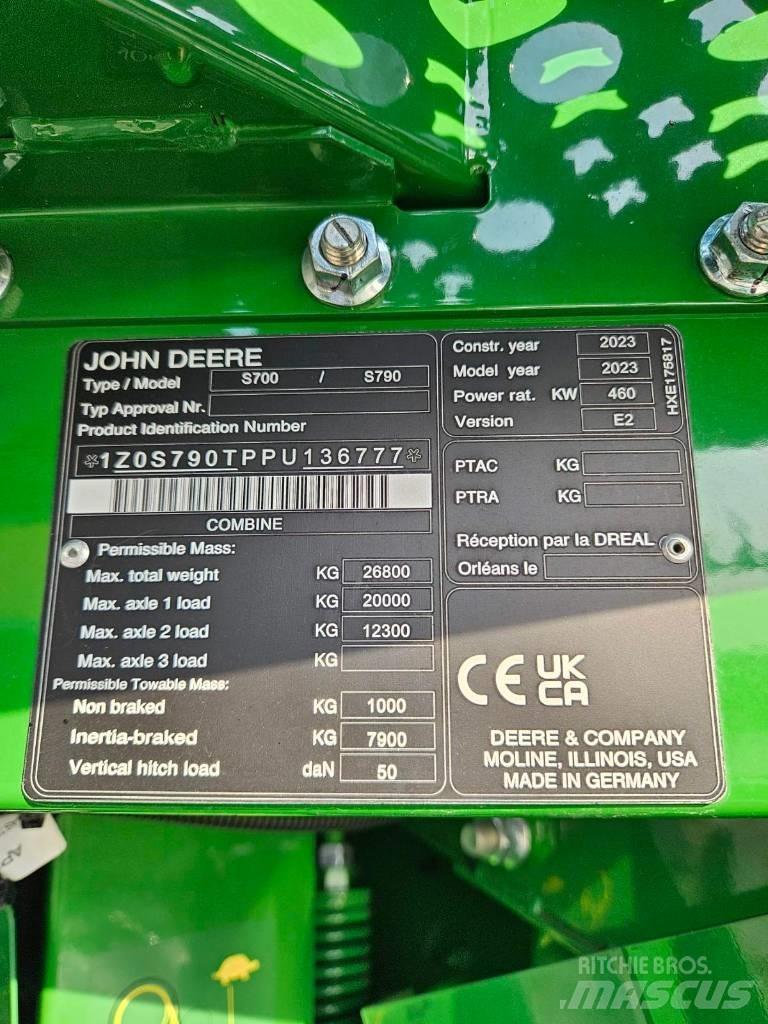 John Deere S790 Зерноуборочные комбайны