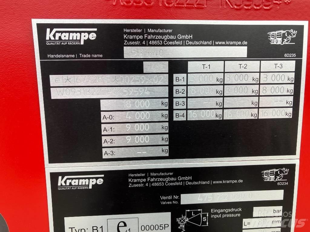 Krampe BB640 Тракторные самосвальные прицепы