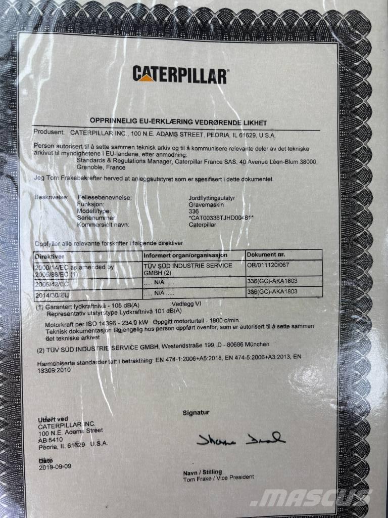 CAT 336 Гусеничные экскаваторы