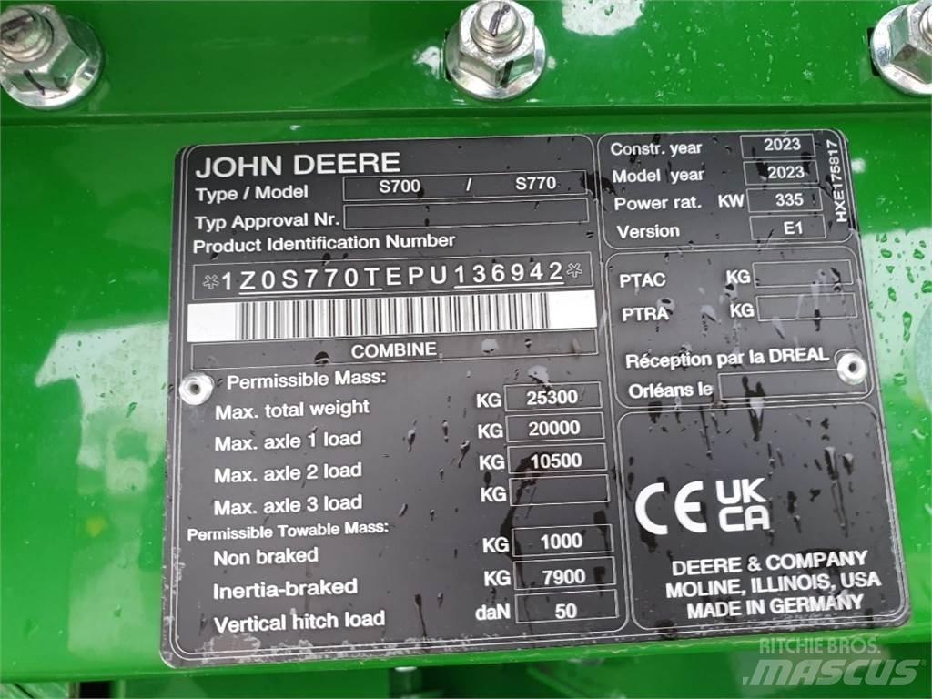 John Deere S770 Зерноуборочные комбайны