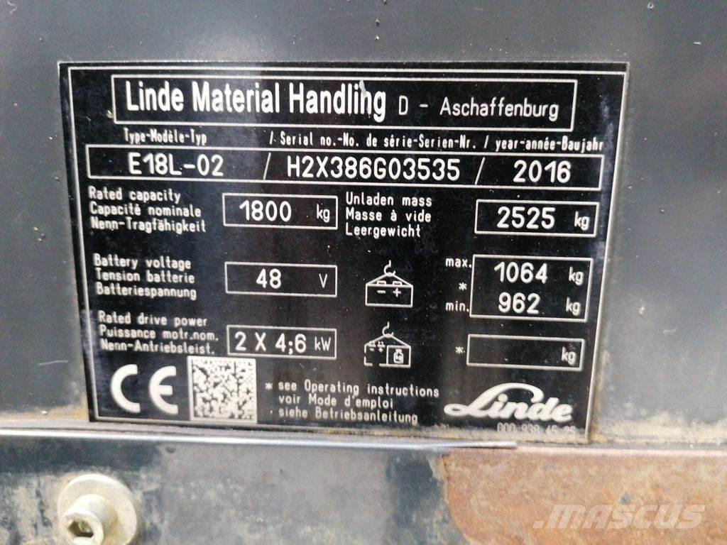 Linde E18L-02 Электропогрузчики