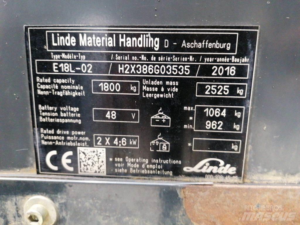 Linde E18L-02 Электропогрузчики