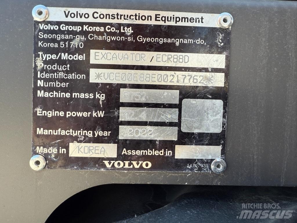 Volvo ECR88D Малые экскаваторы 7т-12т