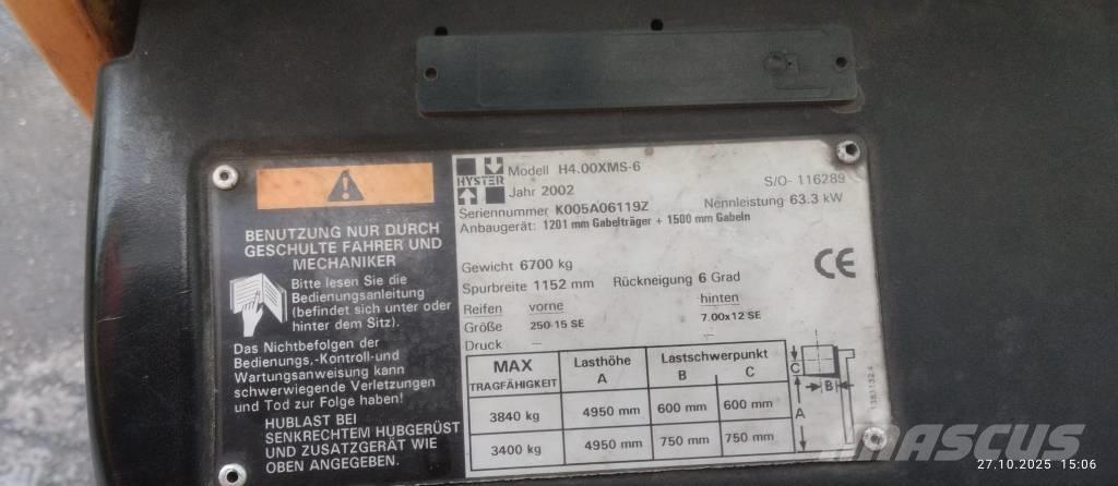 Hyster H4.00XMS-6 Газовые погрузчики