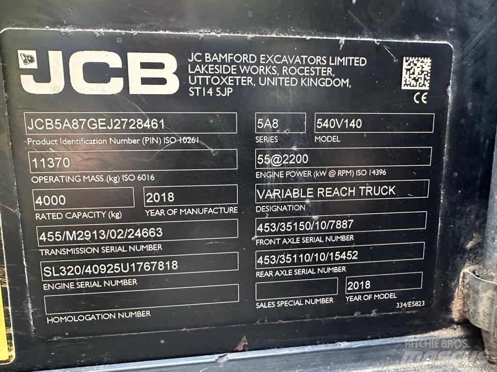 JCB 540-140 Телескопические погрузчики