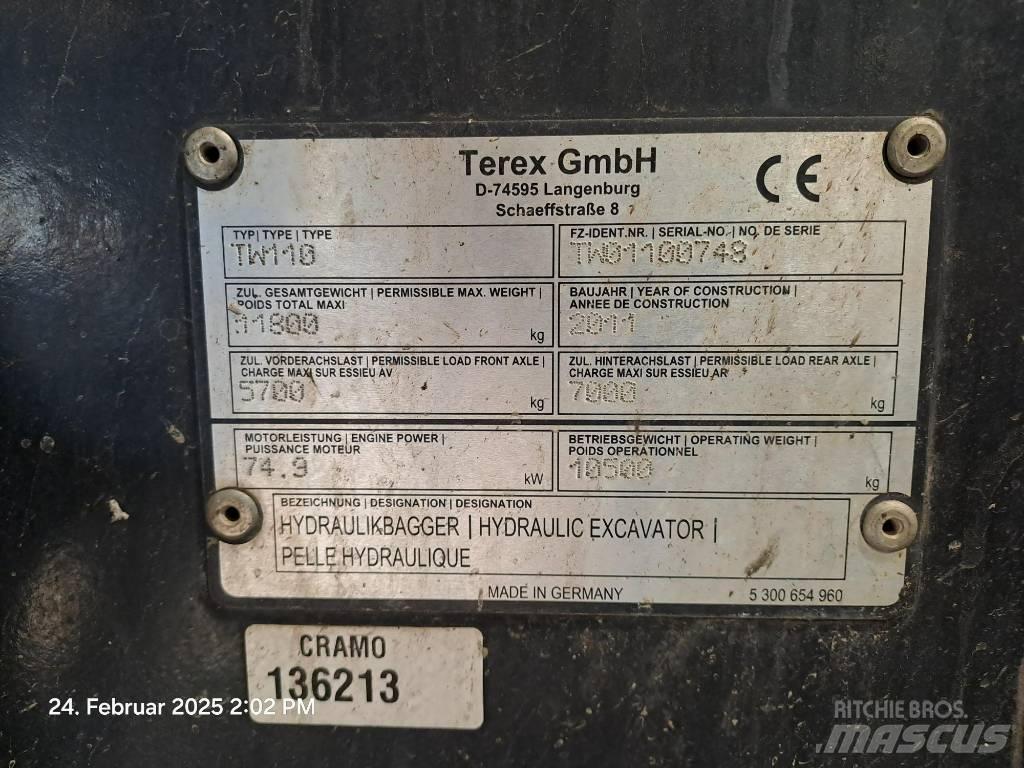Terex TW 110 Колёсные экскаваторы