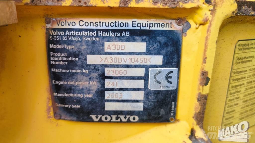 Volvo A 30 D Шарнирно-сочленённые самосвалы